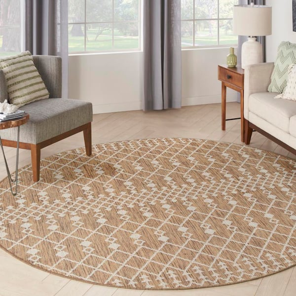 Positano Jute 5 ft. Round x 5 ft. Moroccan Contemporary Round Area Rug