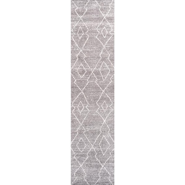 Alia Moroccan Beni Souk Gray/Cream 2 ft. x 8 ft. Runner Rug