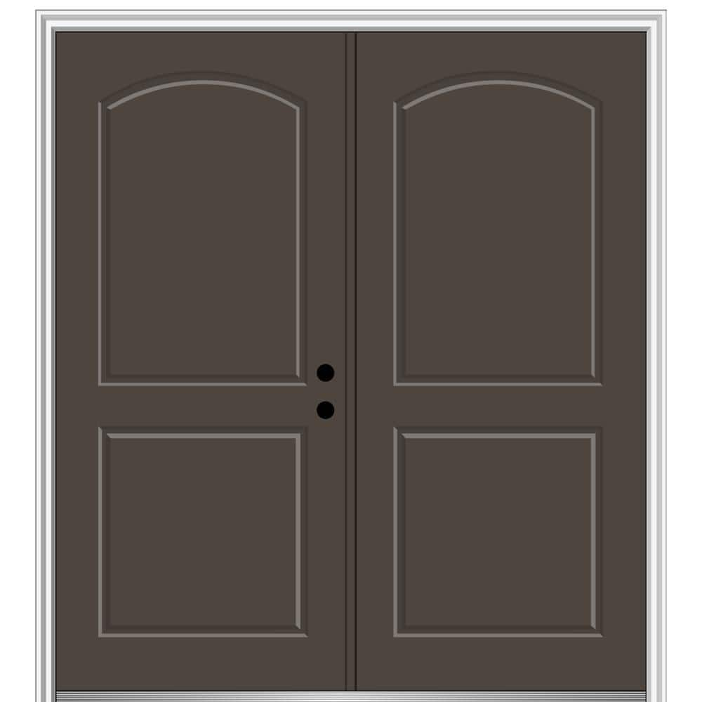 MMI Door 72 in. x 80 in. Classic Left-Hand Inswing 2-Panel Archtop ...