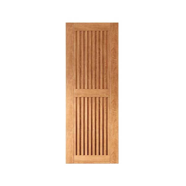 ST 26 in. x 80 in. C-Panel Solid Core Early American Vertical Stripe Design Pine Wood Interior Sliding Barn Door Slab