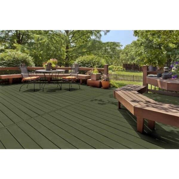 BEHR DECKplus 1 gal. #ST-120 Ponderosa Green Semi-Transparent Waterproofing Exterior Wood Stain