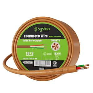 100 ft. 18/3 Brown Solid Bare Copper CMR/CL3R Doorbell HAVC Heating Control Thermostat Wire