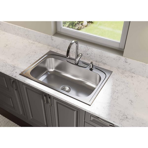 Pergola 33 in. Drop-in Single Bowl 20-Gauge Stainless Steel Kitchen Sink Only