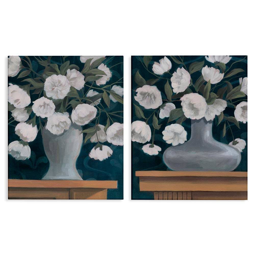 Flower Vases on Table Top by Grace Popp 2 Pieces Unframed Nature Graphic Art Print 30 in. x 24 in. price history on PriceWatchPro