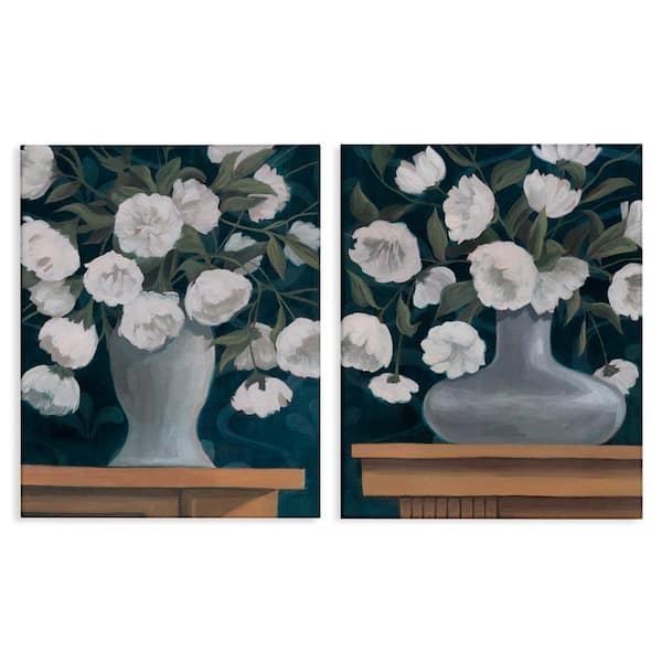 Stupell Industries Flower Vases on Table Top by Grace Popp 2 Pieces Unframed Nature Graphic Art Print 30 in. x 24 in.