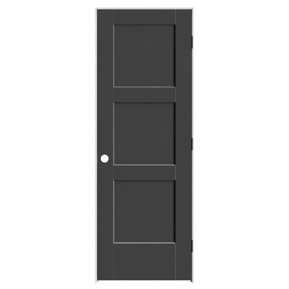 Calden 28 in. x 80 in. 3P Left-Hand Inswing Solid Core Black Composite Single Prehung Interior Door with Black Hinge price history on PriceWatchPro