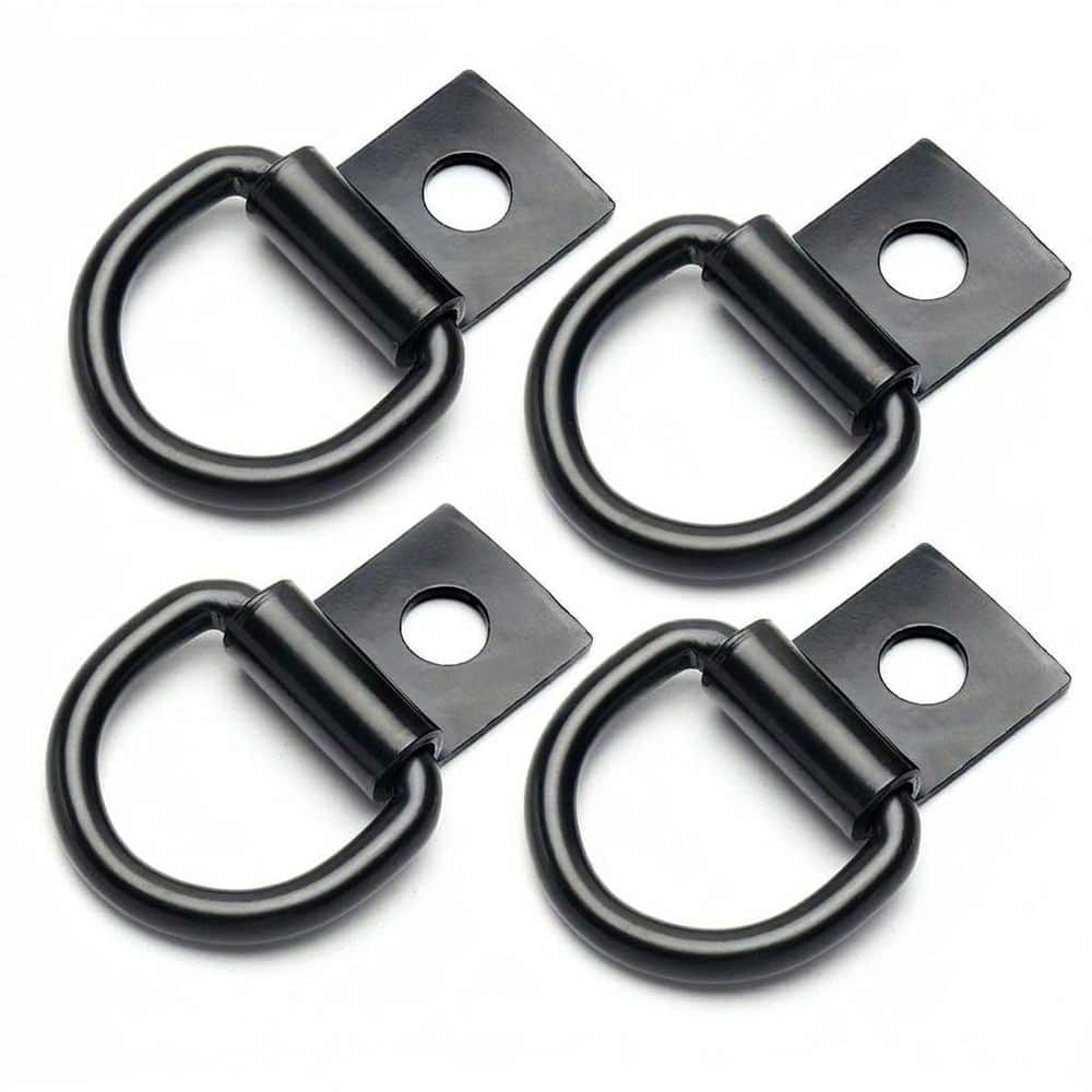4-Piece Heavy Duty Steel D-Ring Tie Down Anchor Hooks with 10mm Fixing Hole for Truck Bed, Trailer, Garage price history on PriceWatchPro