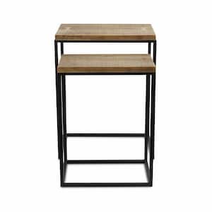 Valerie 18.5 in. Brown Rectangle Wood End Table with Solid Wood