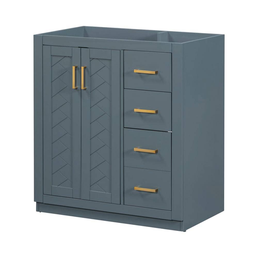 30 in. W x 17 in. D x 33 in. H Bath Vanity Cabinet without Top in Navy Blue