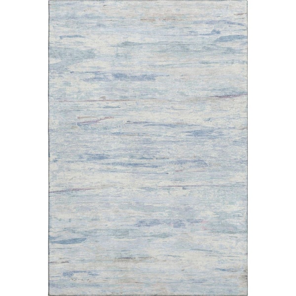 Mayfield Premium Machine Washable Abstract AMF1985 Sky 9 ft. x 12 ft. Area Rug