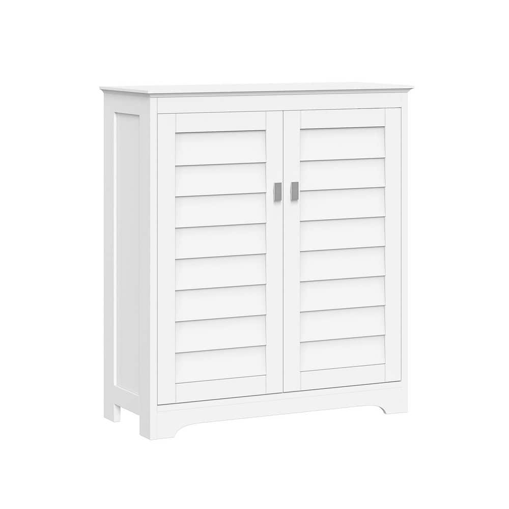 White Shutter Door Cabinet with Adjustable Shelves