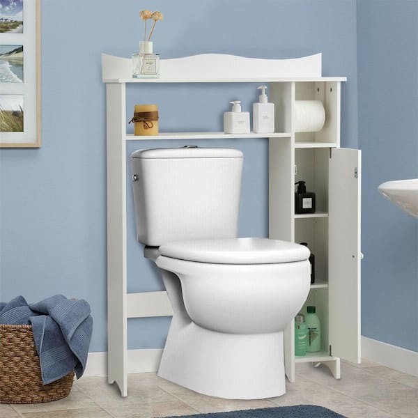 Modern Over-the-Toilet Storage Cabinet White Space Saver Bathroom