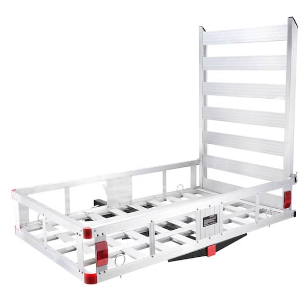 50 x 29.5 x 8.7 in. Hitch Cargo Carrier, 500 lbs. Capacity Trailer Hitch Mounted Cargo Basket, Aluminum Luggage Rack