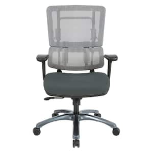 Vertical Grey Mesh Back Chair with Titanium Base and Grey Seat