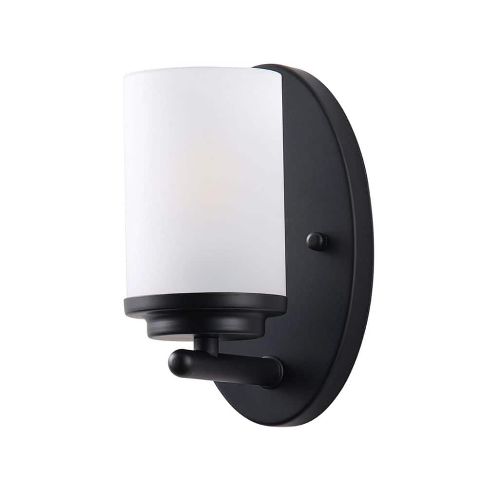 Modern 4.33 in. 1-Light Matte Black Wall Sconce Contemporary Wall Light Fix