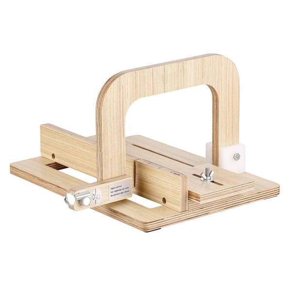 Soap Cutter, 0-2 in. Adjustable, Stainless Steel Wire, Bamboo, for DIY Soap, Candles, Cheese