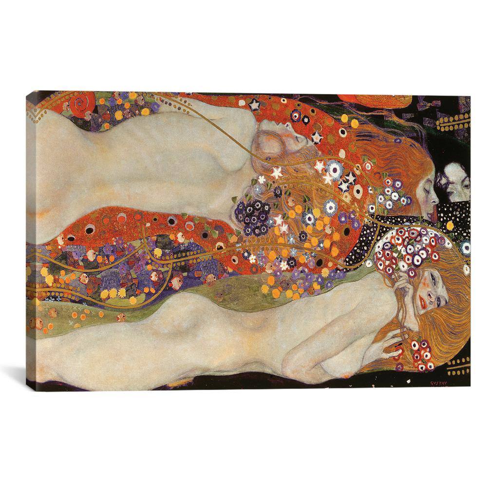 Water Serpents I 1904 HD Print on Art Fabric Wall Decor Multisize Gustav Klimt