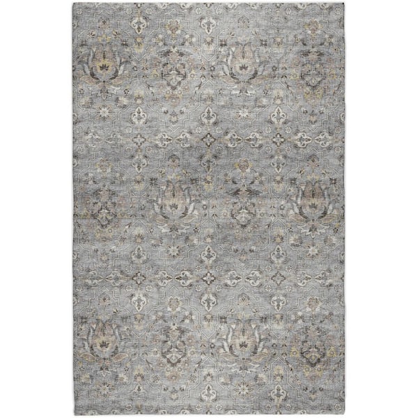Dream Shag Premium Machine Washable Abstract ADS94 Ash 10 ft. x 14 ft. Area Rug