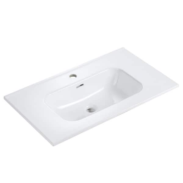 ANZZI Dawn 23 in. Drop-In Vitreous China Bathroom Sink in