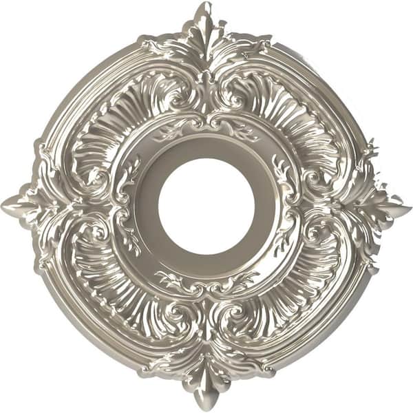 Ekena Millwork 13" O.D. x 3-1/2" I.D. x 3/4" P Attica Thermoformed PVC Ceiling Medallion (Fits Canopies up to 5") in Bright Coat Chrome