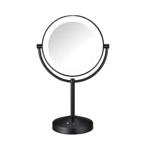 1.5 in. W x 18 in. H LED Lighted Tabletop Makeup Mirror in Matte Black