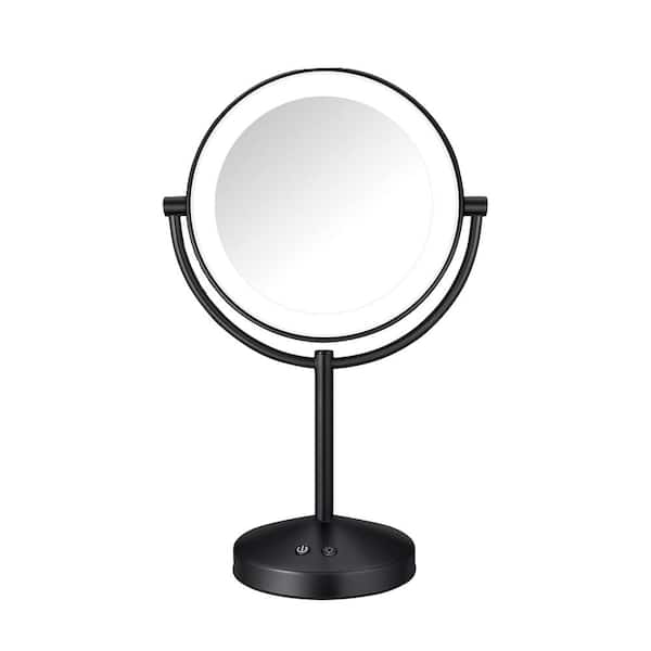 Conair 1.5 in. W x 18 in. H LED Lighted Tabletop Makeup Mirror in Matte Black