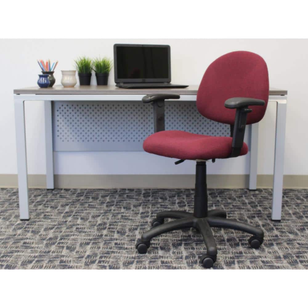 Ergonomic Executive Swivel Chair in Rich Burgundy with Adjustable Arms