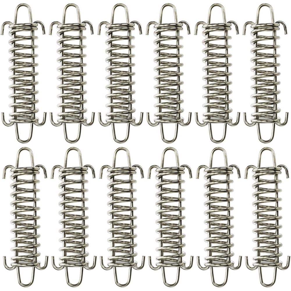 12 Pieces Stainless Steel Tent Spring Buckle Windproof Rope Tensioner Heavy Duty for Camping Dog Chain Hammock Chair price history on PriceWatchPro