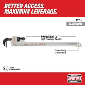 10 in. Aluminum Pipe Wrench with Power Length Handle and 24 in. Offset Pipe Wrench (2-Piece)