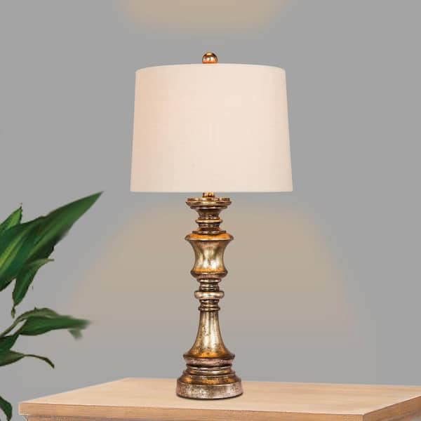 30.5 in. Antique Brass Metal Table Lamp