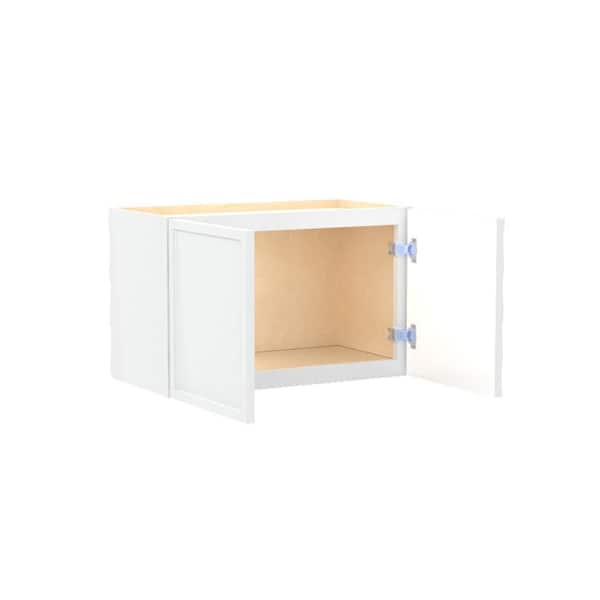 Franklin 24 in. W x 12 in. D x 15 in. H Assembled Plywood Wall Bridge Kitchen Cabinet in Vesper White with Soft Close