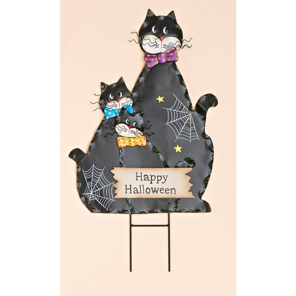 30 in. Metal Halloween Figure Stake Cat