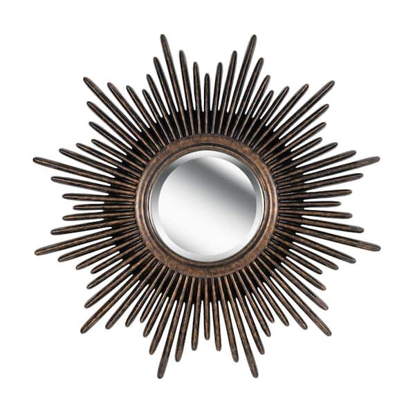 Manor Brook 36 inch Ripley 36 in. H x 36 in. W Wall Mirror Sunburst Bronze Wall Mirror