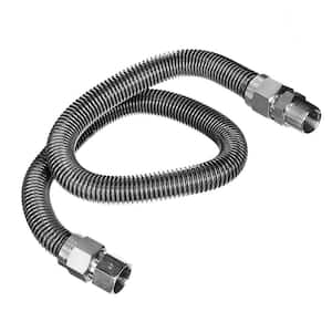 1/2 in. OD x 3/8 in. ID x 6 ft. Stainless Steel Flexible Gas Connector for Dryer/Water Heater, 3/8 in. FIP x MIP Fitting