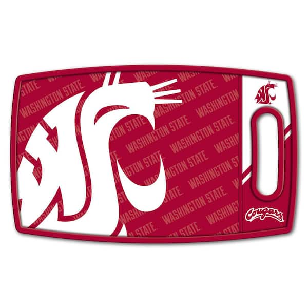 YouTheFan NCAA Washington State Cougars Logo Series Cutting Board 9 in. x 0.5 in. - Rectangle- Manufactured Wood and Polypropylene