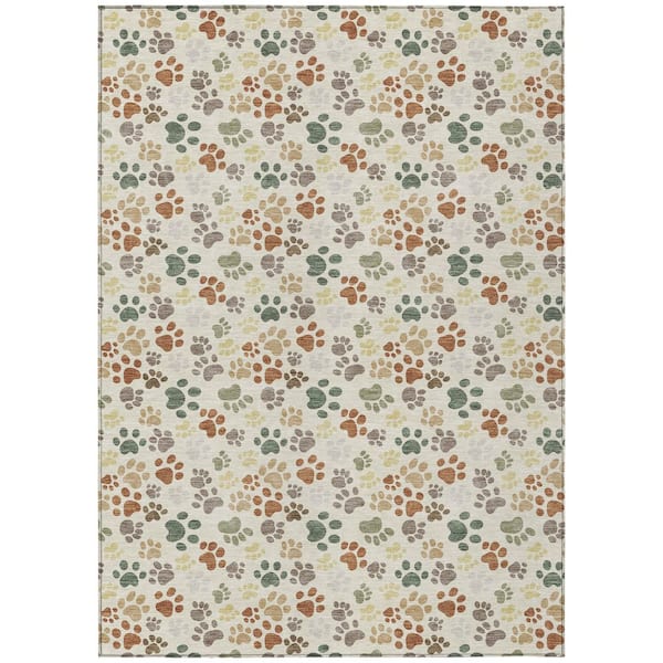 Chantille Machine Washable Indoor/Outdoor Abstract ACN3061 Cream 8 ft. x 10 ft. Area Rug