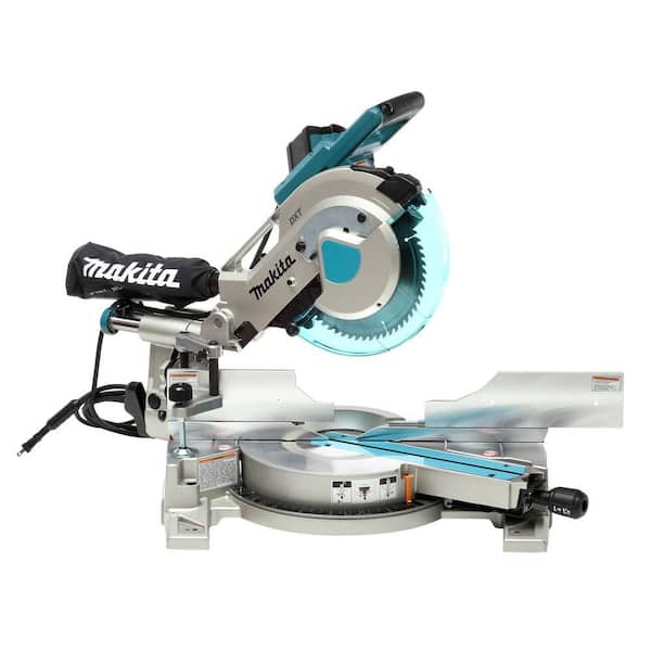 Makita 15 Amp 10 in. Corded Double Bevel Sliding Compound Miter Saw with Laser and blade, dust bag, clamp, wrench, triangle