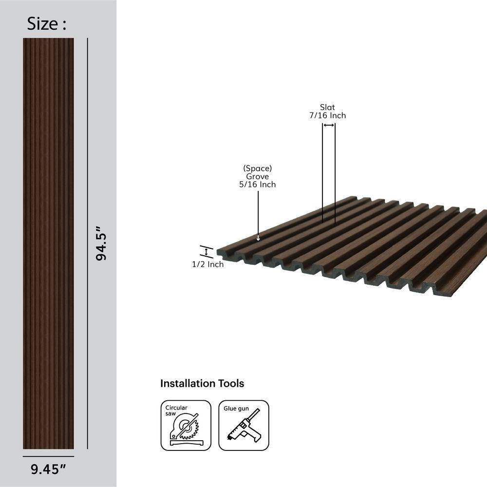 Teak 94.5" 3D Wood Slat Wall Panels