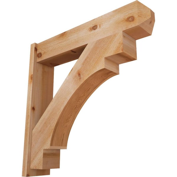 Ekena Millwork 8 in. x 38 in. x 38 in. Western Red Cedar Merced Craftsman Rough Sawn Outlooker