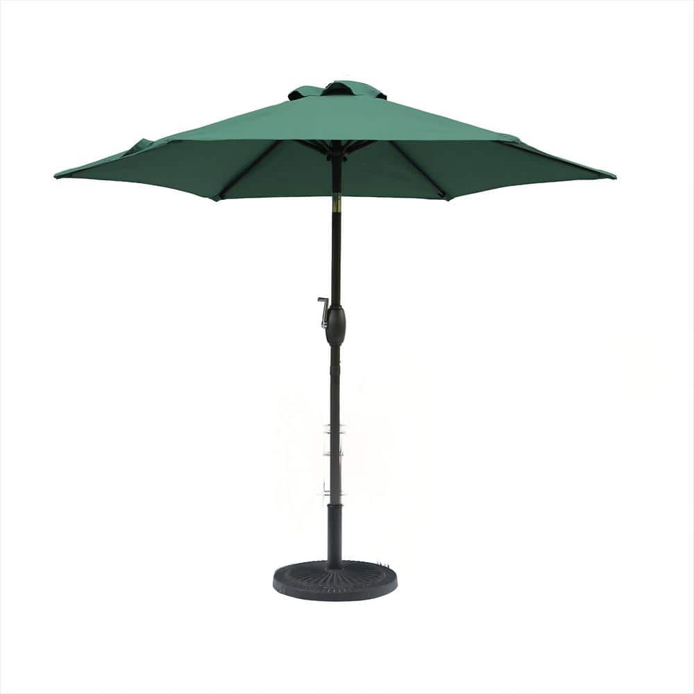 7.5 ft. Market Patio Umbrella with Crank and Push Button Tilt in Dark Green