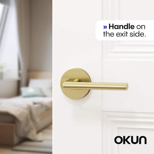 Okun Brio Metal Brushed Champagne Gold Passage Hall/Closet Round