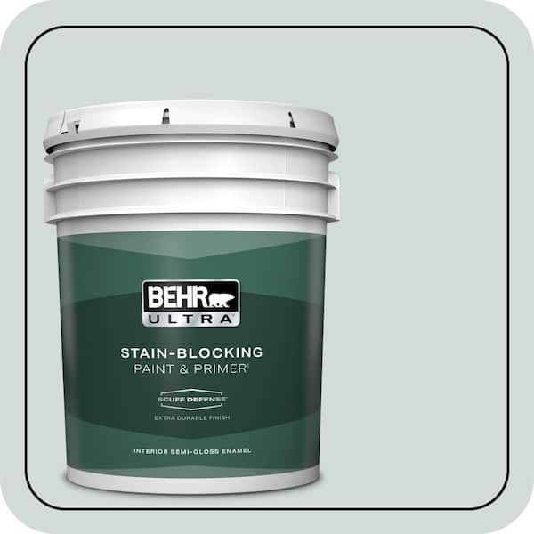 BEHR ULTRA 5 gal. #PPU12-13 Urban Mist Extra Durable Semi-Gloss Enamel Interior Paint & Primer