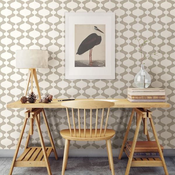 Ashbury Taupe Retro Paper Strippable Roll (Covers 56.4 sq. ft.)