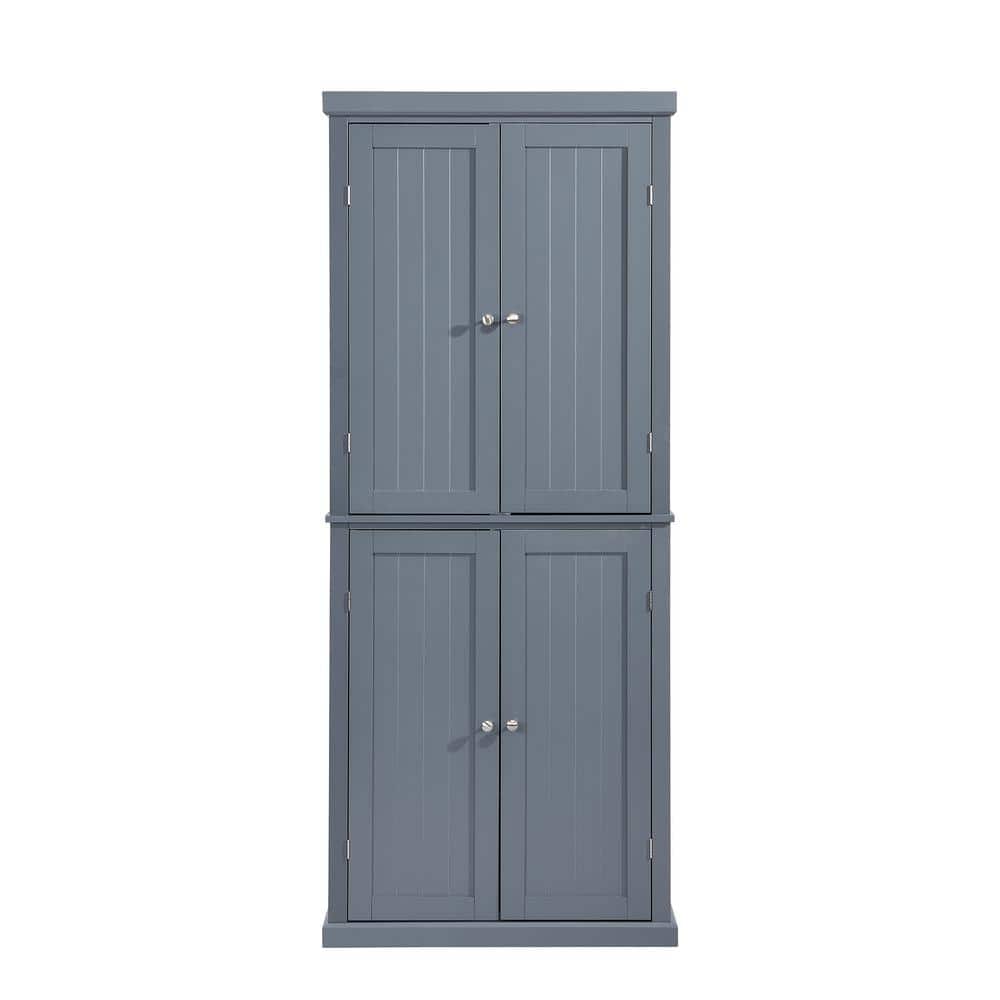 30 in. W x 14 in. D x 72.4 in. H Gray MDF Ready to Assemble Kitchen Cabinet