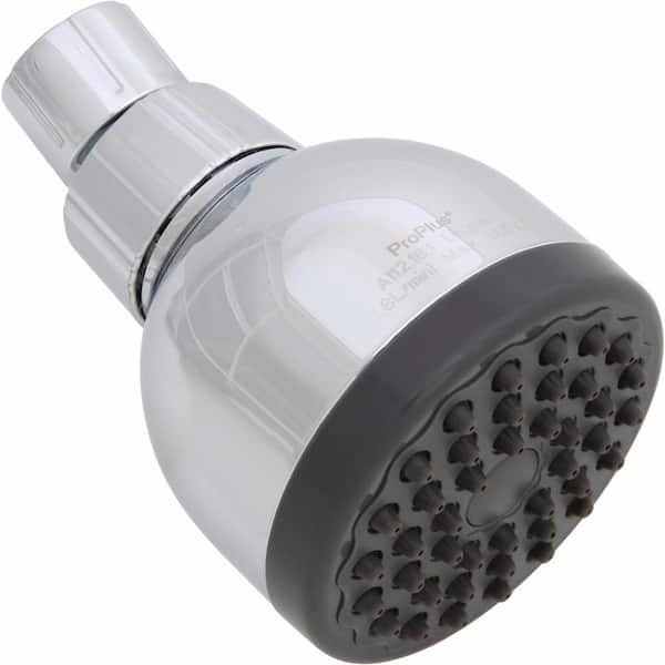 ProPlus 1-Spray 2.8 in. Single Wall Mount Low Flow Fixed Shower Head in Polished Chrome