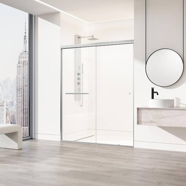 VIGO Satro 56 to 60 in. W x 74 in. H Double-Sliding Framed Shower