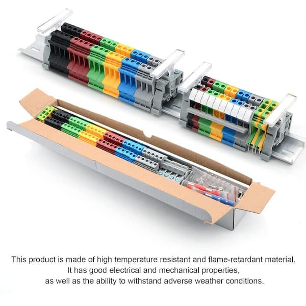Vrbgify - High-Quality Rail-Mounted Voltage High-Temperature Resistant Terminal Block, Terminal Connector, and Combined Terminal