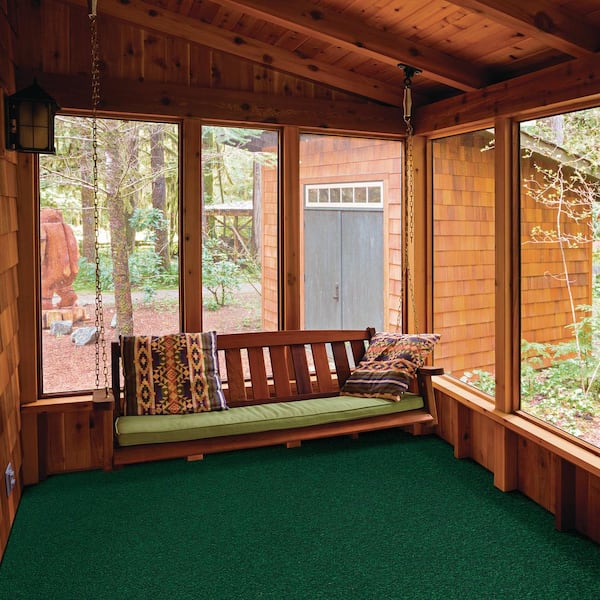 TrafficMaster Velour Lawn Green 6 ft. SD Polyester Indoor/Outdoor