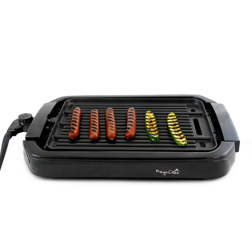 MegaChef Black Non-Stick Reversible Indoor Grill and Griddle