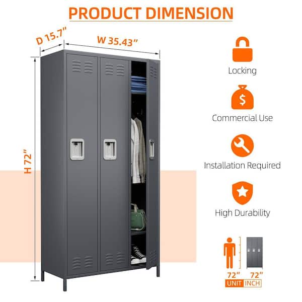 Kaikeeqli Metal Freestanding Cabinet 72 in. H x 35.43 in. W x
